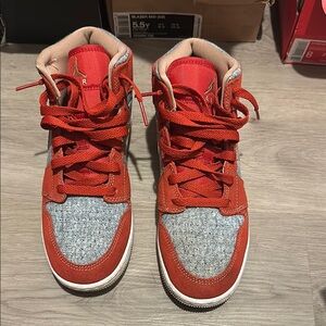 Nike Kids' Red and Gray High-Top Sneakers